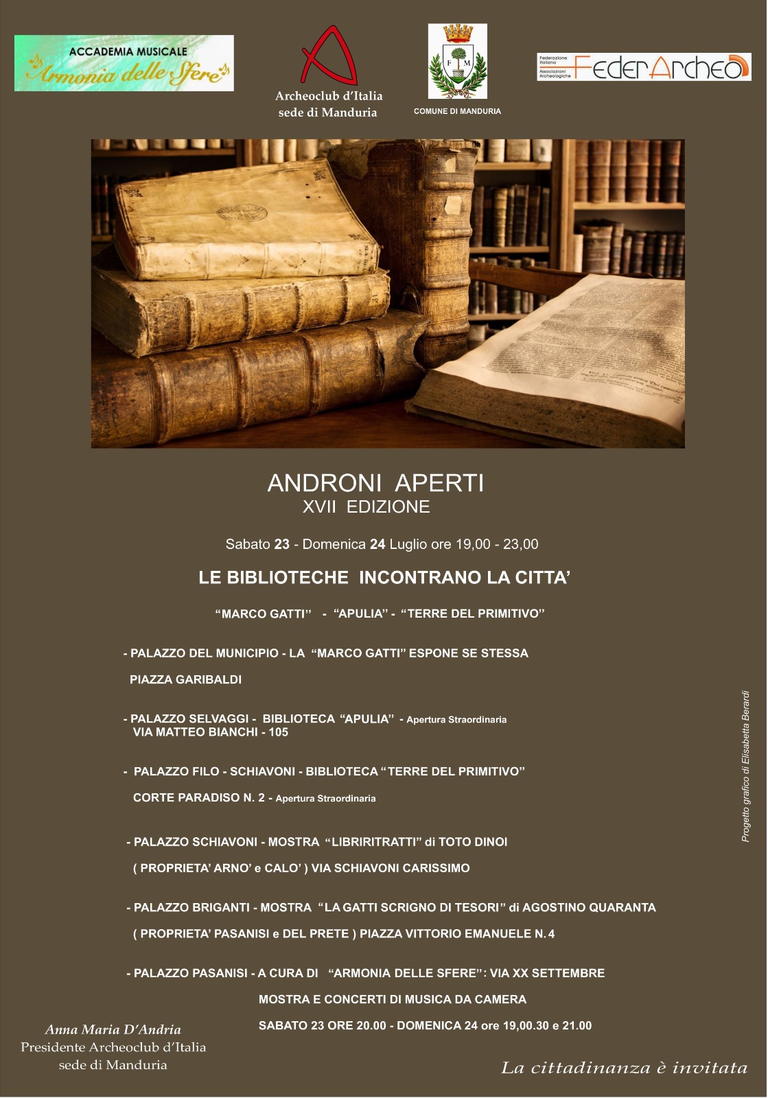 Scopri di più sull'articolo La Biblioteca Apulia parteciperà alla XVII edizione di “Androni Aperti”